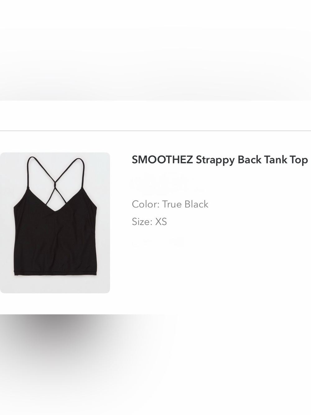 aerie Smoothez Black Strappy Camisole